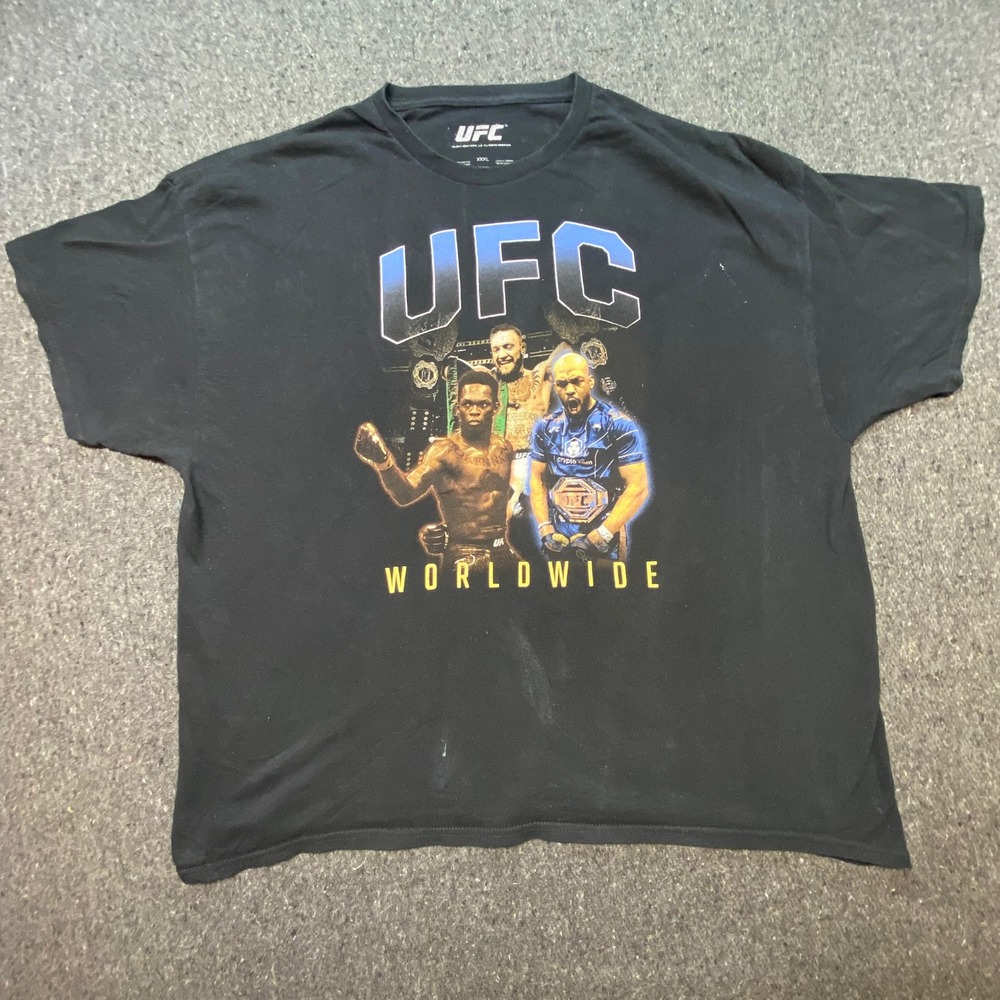UFC T Shirt XXXL 3XL Mens Black Worldwide Graphic MMA Combat Sports Tee